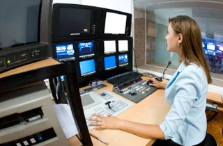 An edit suite during post-production